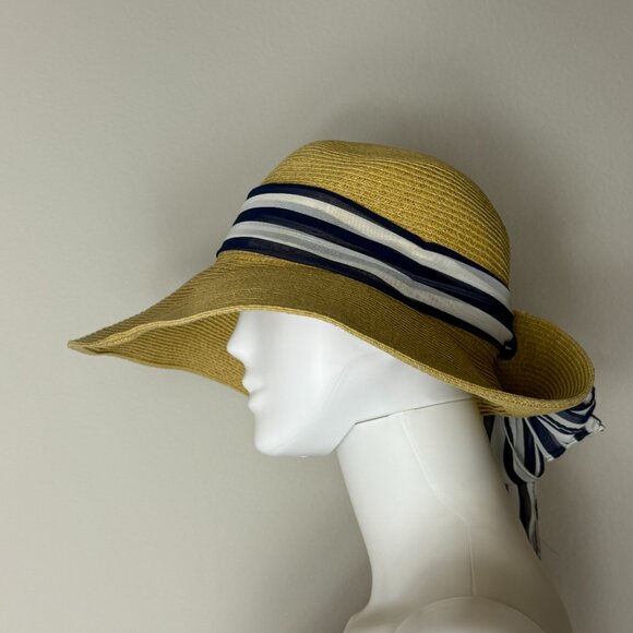 Jendi Women's Wide Brim Sun Hat with ribbon - Picture 5 of 11